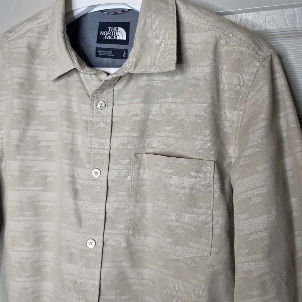The North Face Long Sleeve Sub-Alpine California Basket Jacquard Shirt‎ Sz Large